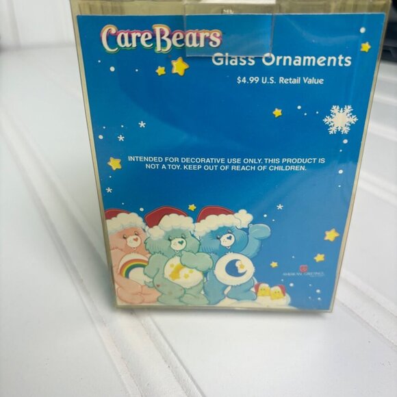 Care Bears Glass Ornament Wish Bear Christmas Decor Original Packaging Vintage - Picture 4 of 7